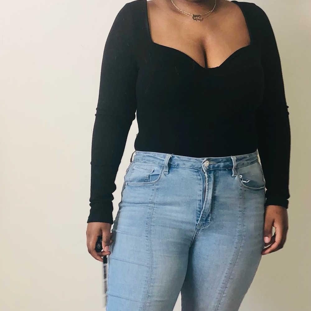 BLACK BUSTIER BODYSUIT